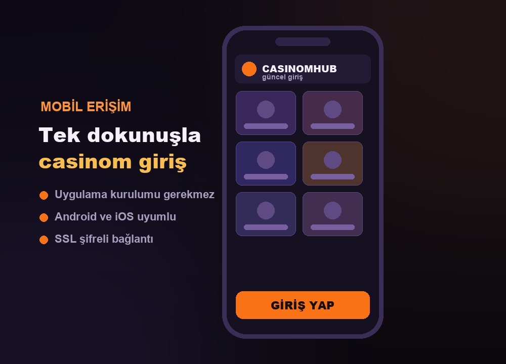 Casinomhub mobil giriş ekranı: oyun kategorileri ve giriş butonu